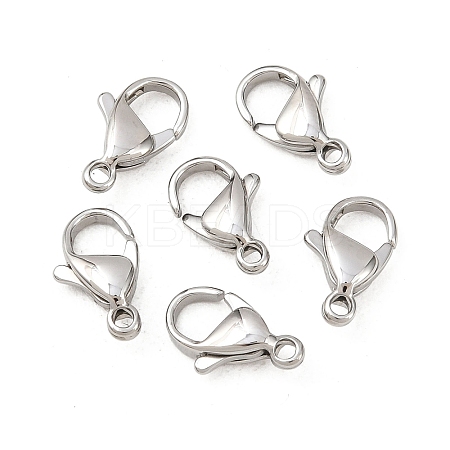 Tarnish Resistant 316 Surgical Stainless Steel Lobster Claw Clasps X-STAS-316-FL12A-1