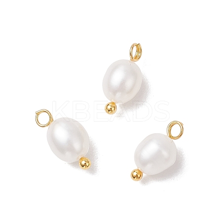 Natural Cultured Freshwater Pearl Rice Charms PALLOY-JF04187-02-1