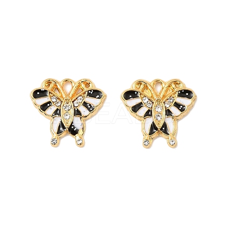 304 Stainless Steel with Crystal Rhinestone Enamel Charms STAS-G358-06G-04-1