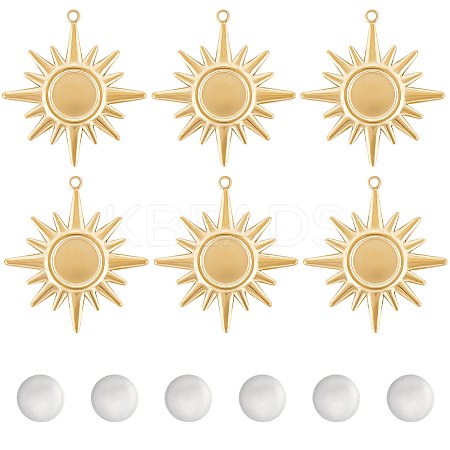 10Pcs 304 Stainless Steel Pendant Cabochon Settings STAS-BBC0003-63-1