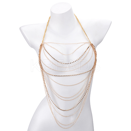 Iron Tassel Body Chain AJEW-WH0348-222KCG-1