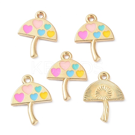 Umbrella with Heart Alloy Enamel Pendants LS-ENAM-B044-02G-1