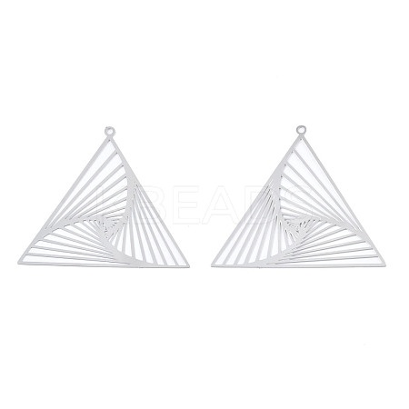 Non-Tarnish 201 Stainless Steel Filigree Pendants STAS-S118-053-1