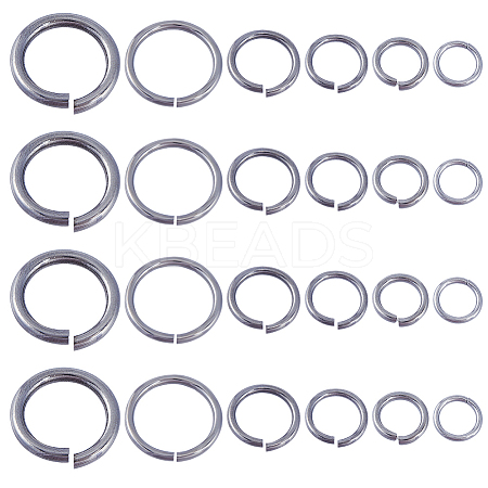 120Pcs 6 Styles 304 Stainless Steel Open Jump Rings STAS-SC0006-13-1