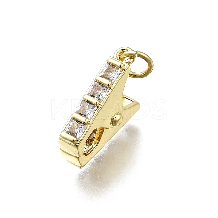 Brass Micro Pave Cubic Zirconia Pendants KK-K400-35G-01-1
