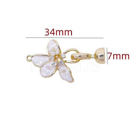 Brass Micro Pave Clear Cubic Zirconia Fold Over Clasps PW-WG35218-01-1