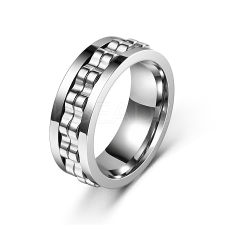 304 Stainless Steel Gear Rotatable Finger Rings FS-WGAD37A-02-1
