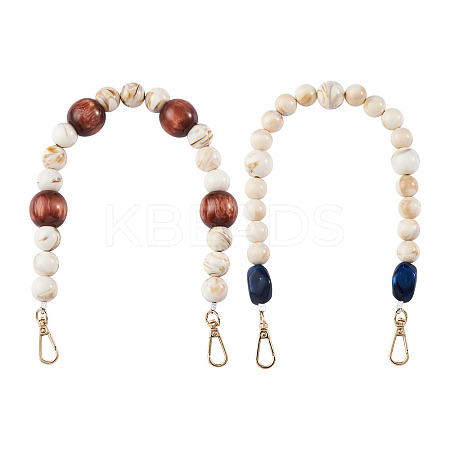 2Pcs 2 Style Wheat & Old Lace Acrylic Beads Bag Strap FIND-GN0001-04-1