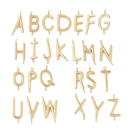 26Pcs 26 Styles 304 Stainless Steel Initial Connector Charms STAS-L022-517G-1