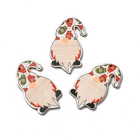 Christmas Single Face Printed Wood Big Pendants WOOD-H102-01A-1