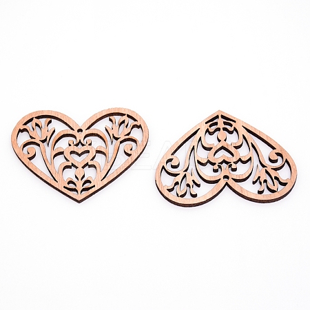 Natural Wood Filigree Joiners Links LS-WOOD-WH0113-40-1