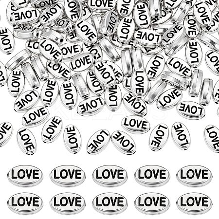 120Pcs Mens Valentines Day Gift Idea Tibetan Style Alloy Beads TIBEB-PH0005-39-1