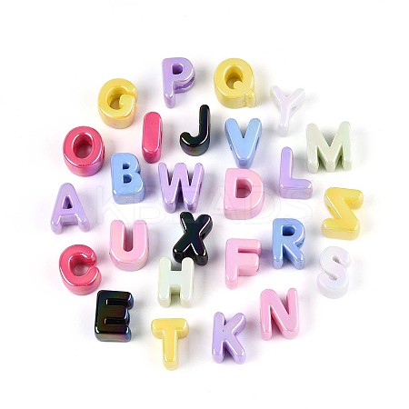 UV Plating Opaque Acrylic European Beads SACR-N019-02-1
