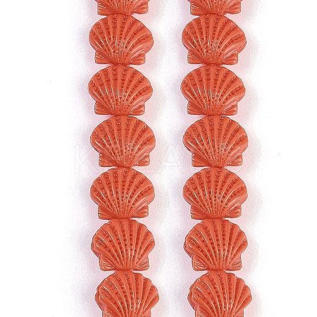 Synthetic Coral Dyed Carved Beads Strands CORA-K009-05A-02-1