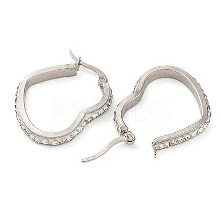 304 Stainless Steel Heart Hoop Earrings EJEW-S242-01P-B-1