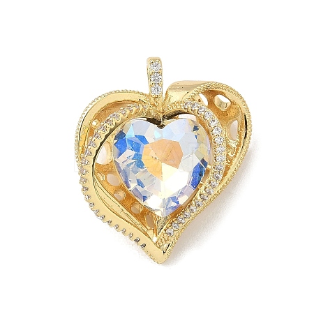 Brass Micro Pave Cubic Zirconia Pendants LS-KK-F905-14G-1