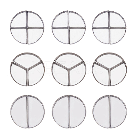 3 Style 2/3/4 Compartments Empty Round Iron Eyeshadow Replacement Box FIND-FH0007-33-1