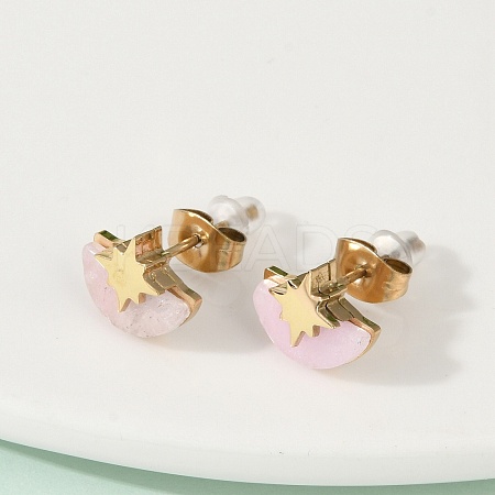 304 Stainless Steel Stud Earrings EJEW-Z089-37C-G-1