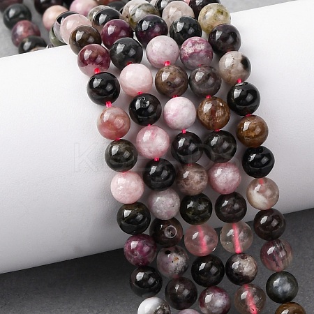 Natural Multicolor Tourmaline Beads Strands G-G446-6mm-03-1