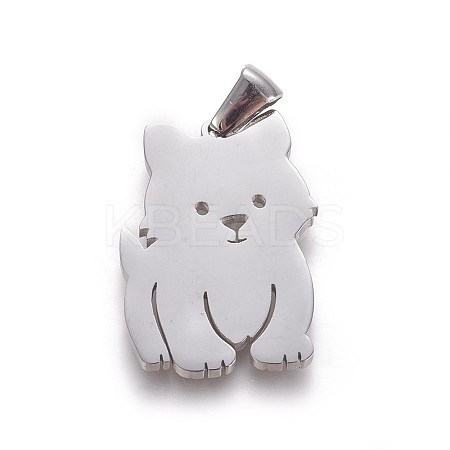 Tarnish Resistant 304 Stainless Steel Puppy Pendants LS-STAS-F219-07P-1