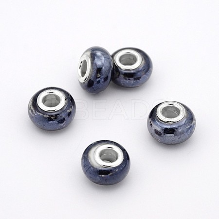Rondelle Handmade Porcelain Large Hole European Beads OPDL-M009-03-1