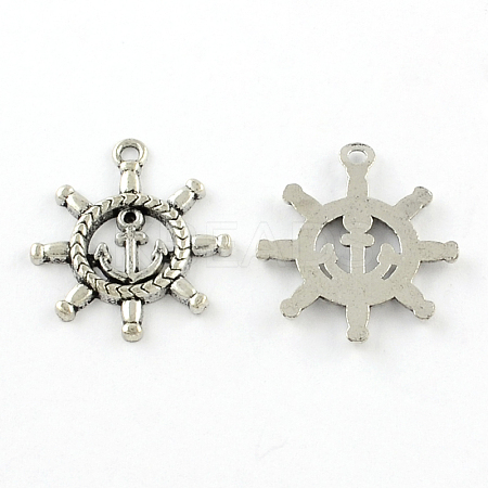 Tibetan Style Zinc Alloy Pendant Rhinestone Settings TIBEP-R334-275AS-RS-1