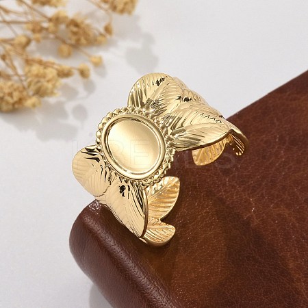 Brass Cuff Rings for Women RJEW-B119-10G-1