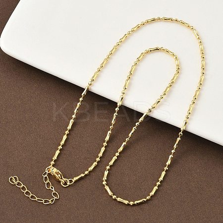 2MM Round Dog Bone Shape Brass Link Chain Necklaces for Women NJEW-K271-17G-1