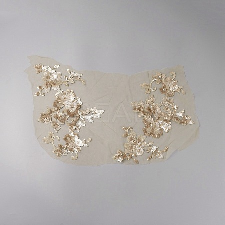 3D Flower Polyester Embroidery Sew on Appliques PATC-WH0016-02A-1