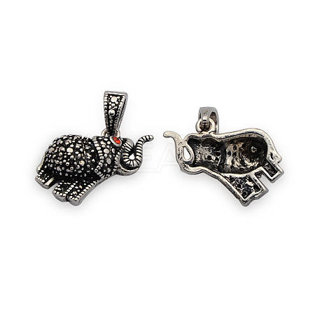 Brass Rhinestone Animal Pendants KK-J186-65AS-NF-1