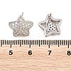 Brass Micro Pave Clear Cubic Zirconia Stud Earrings EJEW-G471-31P-01-5