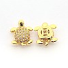 Brass Micro Pave Cubic Zirconia Tortoise Beads ZIRC-L007-42-2