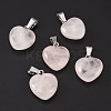 Heart Natural Rose Quartz Pendants LS-X-G-Q371-07-3