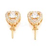 925 Sterling Silver Micro Pave Cubic Zirconia Heart Pendant Bails STER-N016-91G-1