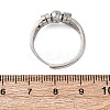 Brass Micro Pave Clear Cubic Zirconia Finger Rings for Women Ease Anxiety RJEW-S624-05P-02-5