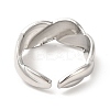 Non-Tarnish 304 Stainless Steel Twist Rope Shape Open Cuff Ring for Women LS-RJEW-E063-06P-3