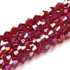 Transparent Electroplate Glass Beads Strands GLAA-F029-2mm-A27-1