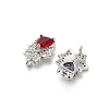 Glass Heart Connector Charms KK-M314-15P-2