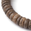 Natural Coconut Rondelle Beaded Stretch Bracelets BJEW-JB10250-01-4
