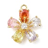 Brass Micro Pave Cubic Zirconia Pendants KK-S514-02A-G-1