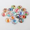 Russian Girl Doll Printed Glass Cabochons GGLA-A002-12mm-JJ-1