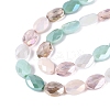 Electroplate Imitation Jade & Opaque & Transparent Glass Beads Strands X-EGLA-Q135-8x11MM-01C-4