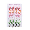 PVD Vacuum Plating 201 Stainless Steel Enamel Hoop Earrings EJEW-Q002-07G-4