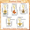 24Pcs 6 Styles Bees Alloy Enamel Shoe Charms HJEW-CP00012-2