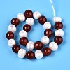 Natural Carnelian(Dyed & Heated) Round & Natural Cultured Freshwater Pearl Grooved Potato Beads Strands PEAR-N019-09-3
