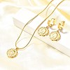 Octagon with Women 304 Stainless Steel Necklaces & Hoop Earring Set for Women SJEW-C007-09G-2