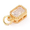 Real 18K Gold Plated Brass Inlaid Cubic Zirconia Charms ZIRC-L100-075G-03-4