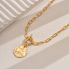 Elegant Brass Star Moon Pendant Paperclip Chain Mecklaces for women TP5799-4