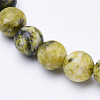 Natural Yellow Turquoise(Jasper) Beaded Stretch Bracelets BJEW-S128-09-2