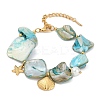 Shell Shape & Starfish 304 Stainless Steel Charm Bracelets for Women BJEW-Z105-02G-2